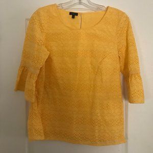 Talbots Eyelet 3/4 Sleeve Side Zip Top - Size S